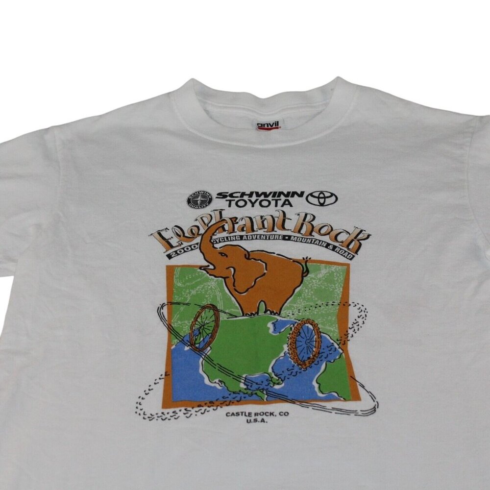 Vintage Schwinn Toyota Medium Elephant Rock 2000 Cycling Adventure Anvil TShirt - Picture 7 of 9
